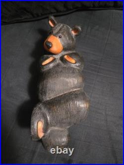 Big Sky Bears Jeff Flemming Solid Wood 11 Laying Down On Back Leg Crossed