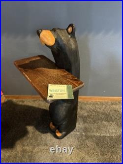 Big Sky Bears Pine Jeff Fleming Montana Wood Carved 30 Side Table Winston