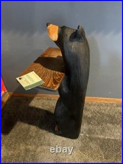 Big Sky Bears Pine Jeff Fleming Montana Wood Carved 30 Side Table Winston