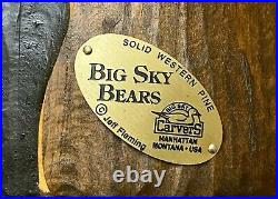 Big Sky Bears, Solid Pine Wooden Statue, Jeff Fleming, Big Sky Carvers