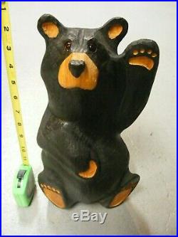 Big Sky Bears Solid Wood Carving Jeff Fleming -12 1/2 H Glass Eyes Free Ship