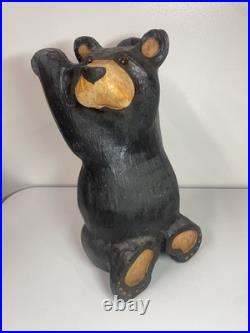 Big Sky Bears Solid Wood Jeff Fleming USA Wood Carved Bear Unique Stretching