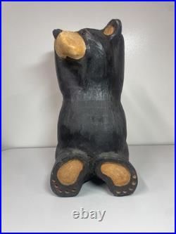 Big Sky Bears Solid Wood Jeff Fleming USA Wood Carved Bear Unique Stretching