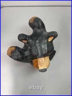 Big Sky Bears Solid Wood Jeff Fleming USA Wood Carved Bear Unique Stretching