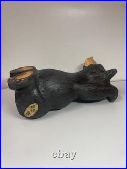 Big Sky Bears Solid Wood Jeff Fleming USA Wood Carved Bear Unique Stretching