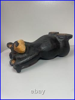 Big Sky Bears Solid Wood Jeff Fleming USA Wood Carved Bear Unique Stretching