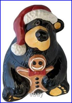 Big Sky Carver BEARFOOTS Christmas Cookie Jar RARE Originl Box NEW MINT Fleming