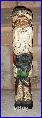 Big Sky Carver Statue Santa with Puppy (26) Distressed 1996 New