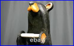 Big Sky Carver's John bear toilet paper holder, 32.5 Jeff Fleming wood carved
