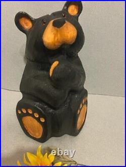 Big Sky Carvers 13 Solid Wood Carved Bear Signed by Jeff Fleming