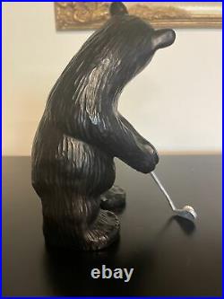 Big Sky Carvers BEARFOOTS Tiger Golf Bear Collection Jeff Fleming 8in Tall