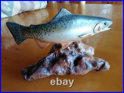 Big Sky Carvers B. Reel Trout Fish Burl Wood Wildlife Miniature Series Carving