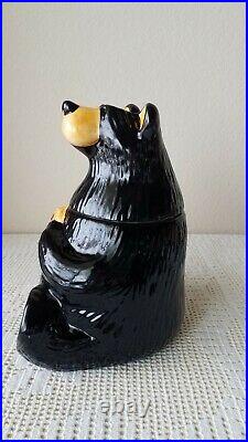 Big Sky Carvers BearFoots Tabletop Ceramic Black Bear Cookie Jar by Jeff Fleming
