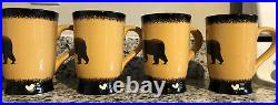 Big Sky Carvers Bear Brushwerks Set Of Four Tall Coffee Mugs