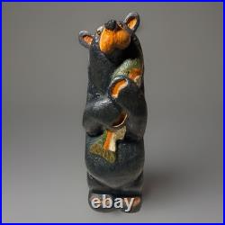 Big Sky Carvers Bear Fish 12 Solid Western Pine MONTANA HANDMADE Hugging fish