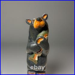 Big Sky Carvers Bear Fish 12 Solid Western Pine MONTANA HANDMADE Hugging fish