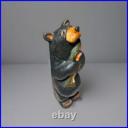 Big Sky Carvers Bear Fish 12 Solid Western Pine MONTANA HANDMADE Hugging fish