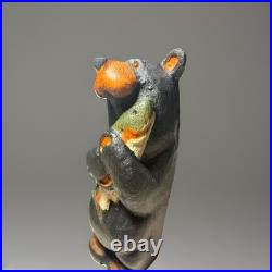 Big Sky Carvers Bear Fish 12 Solid Western Pine MONTANA HANDMADE Hugging fish