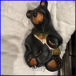 Big Sky Carvers Bear Fish 13 hand carved Wood MONTANA HANDMADE