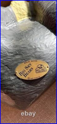 Big Sky Carvers Bear Fish 13 hand carved Wood MONTANA HANDMADE