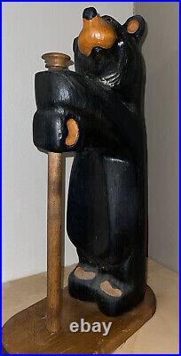 Big Sky Carvers Bearfoot Bear Wooden Paper Towel Holder Sculpture