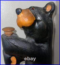 Big Sky Carvers Bearfoot Bear Wooden Paper Towel Holder Sculpture