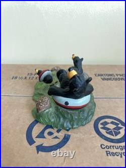 Big Sky Carvers Bearfoot Bears Tubin' Bears By Montana Artist Jeff Fleming VTG