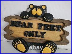 Big Sky Carvers Bearfoots BEAR FEET ONLY Wall Plague Signed by Jeff Fleming