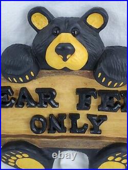 Big Sky Carvers Bearfoots Bear Feet Only Sign Plaque Jeff Fleming Retired