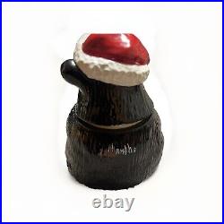 Big Sky Carvers Bearfoots Bear Santa Christmas Cookie Jar by Jeff Fleming