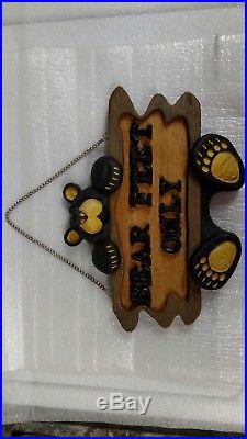 Big Sky Carvers Bearfoots Bear VINTAGE Hanging Bear Feet Only Sign Plaque