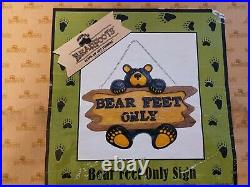 Big Sky Carvers Bearfoots Bears Bear Feet Only Sign Jeff Fleming withBox Rare