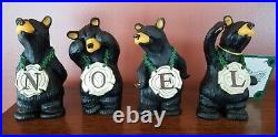 Big Sky Carvers Bearfoots Bears Jeff Fleming Christmas NOEL Set of 4 Figurines