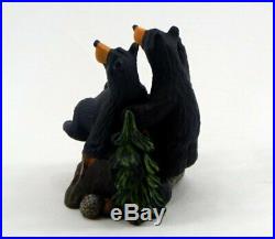 Big Sky Carvers Bearfoots Bears Relaxing On Stump Personalizable Figurine New