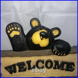 Big Sky Carvers Bearfoots Bears Welcome Sign Plaque Jeff Fleming