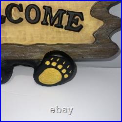 Big Sky Carvers Bearfoots Bears Welcome Sign Plaque Jeff Fleming