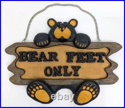 Big Sky Carvers Bearfoots Bears Welcome Sign Plaque Jeff Fleming Bear Feet Only