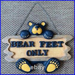 Big Sky Carvers Bearfoots Bears Welcome Sign Plaque Jeff Fleming Bear Feet Only