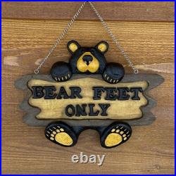 Big Sky Carvers Bearfoots Bears Welcome Sign Plaque Jeff Fleming Bear Feet Only