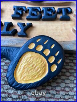 Big Sky Carvers Bearfoots Bears Welcome Sign Plaque Jeff Fleming Bear Feet Only