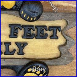 Big Sky Carvers Bearfoots Bears Welcome Sign Plaque Jeff Fleming Bear Feet Only