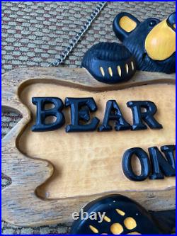 Big Sky Carvers Bearfoots Bears Welcome Sign Plaque Jeff Fleming Bear Feet Only