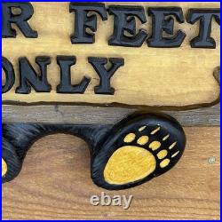 Big Sky Carvers Bearfoots Bears Welcome Sign Plaque Jeff Fleming Bear Feet Only