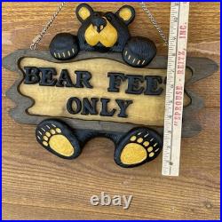 Big Sky Carvers Bearfoots Bears Welcome Sign Plaque Jeff Fleming Bear Feet Only