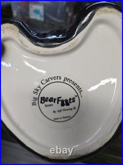 Big Sky Carvers Bearfoots Bears by Jeff Fleming Bear Cookie Jar Ceramic with Lid