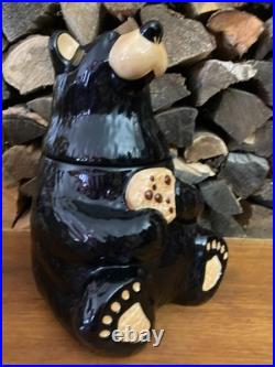 Big Sky Carvers Bearfoots Black Bear Cookie Jar Bear Foots Jeff Fleming Cabin