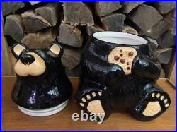 Big Sky Carvers Bearfoots Black Bear Cookie Jar Bear Foots Jeff Fleming Cabin