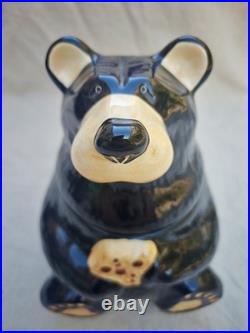 Big Sky Carvers Bearfoots Black Bear Cookie Jar Holding Cookie Jeff Fleming 14