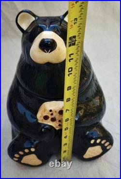 Big Sky Carvers Bearfoots Black Bear Cookie Jar Holding Cookie Jeff Fleming 14