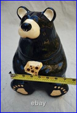 Big Sky Carvers Bearfoots Black Bear Cookie Jar Holding Cookie Jeff Fleming 14